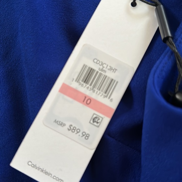 Size 10 Blue Calvin Klein dress NWT - Picture 2 of 3